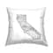 Stupell Industries California State Shape Various Cities Typography Throw Pillow, 18" x 18"